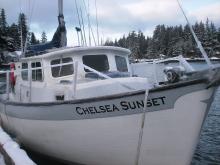 Chelsea Sunset - Glazed in Ice at Port Protection (See article link below)