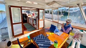 Moon Jelly - afternoon of relaxation on the fantail at Fossil Bay on Sucia Island.